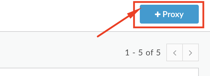 Image showing the location of the button to create an API Proxy.